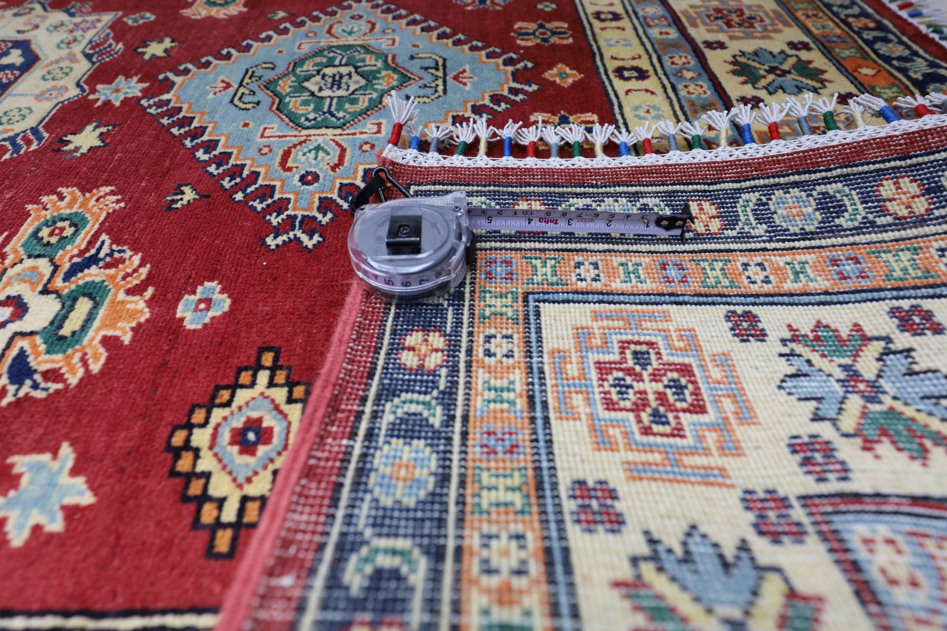 Hand-Knotted Afghani Kazak Wool Rug – 4’10″  x  6’6″ - Nuvé