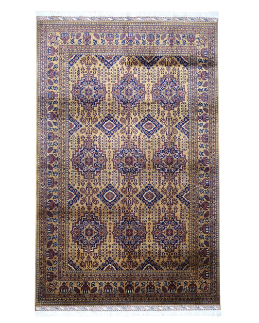 Hand-Knotted Afghani Zerkhaki Wool Rug – 6’7″  x  10’2″ - Nuvé