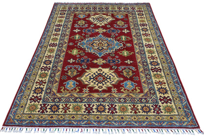 Hand-Knotted Afghani Kazak Wool Rug – 4’9″  x  6’8″ - Nuvé