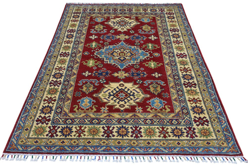 Hand-Knotted Afghani Kazak Wool Rug – 4’9″  x  6’8″ - Nuvé