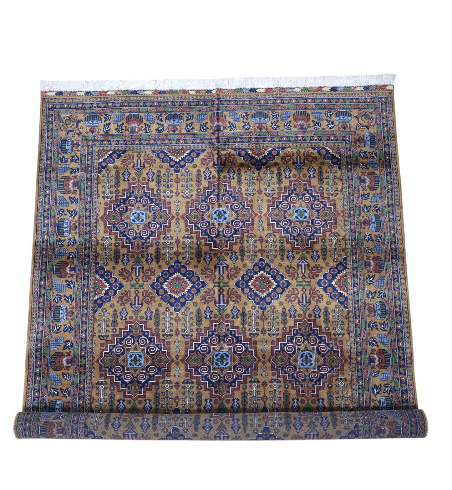 Hand-Knotted Zerkhaki Afghan Wool Area Rug – 6'7" x 9'7" | Rich Brown Tones, Durable Craftsmanship - Nuvé