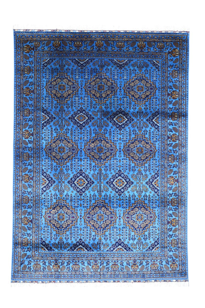 Hand-Knotted Afghani Zerkhaki Wool Rug – 6’7″  x  9’3″ - Nuvé