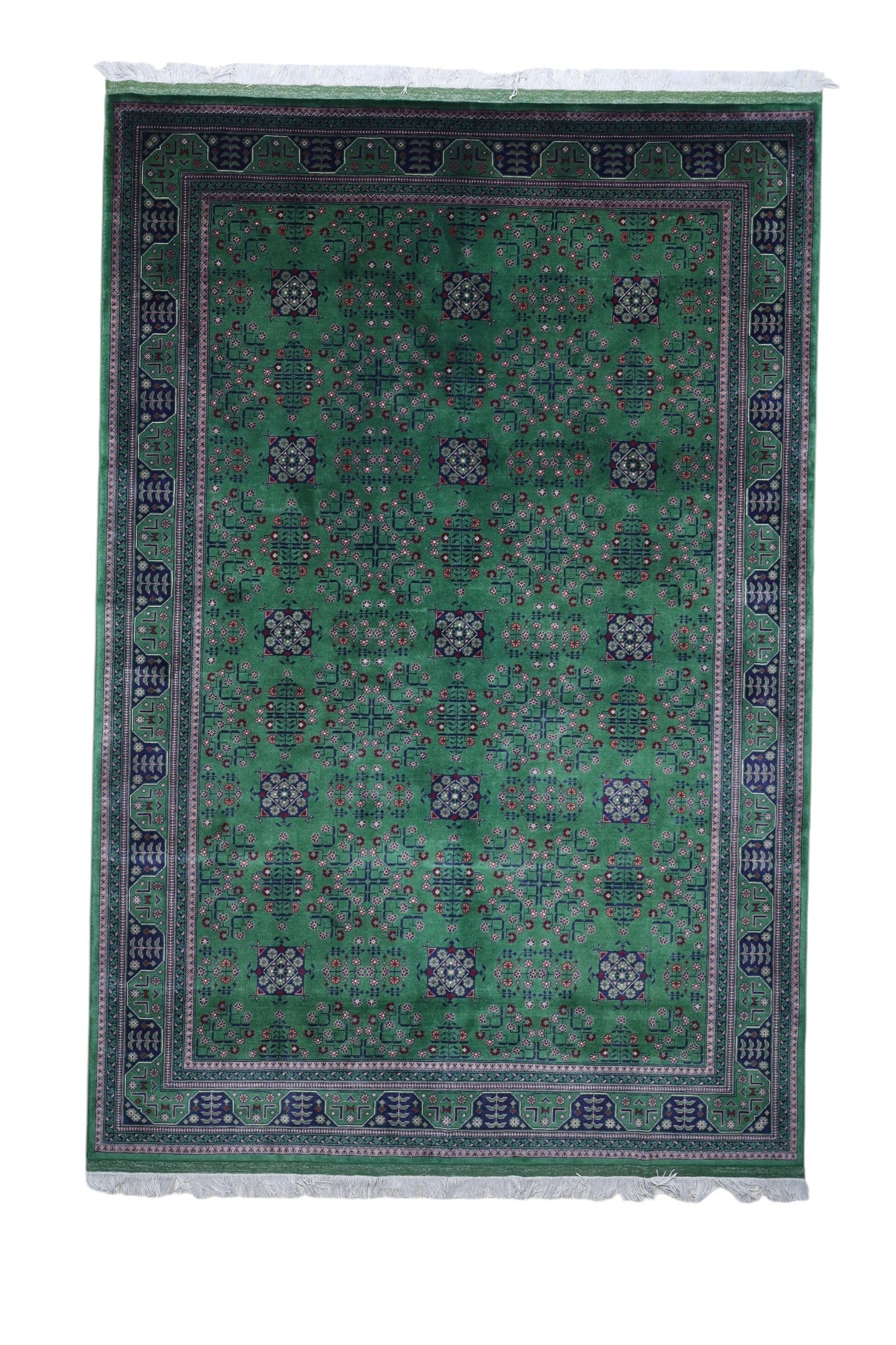 Hand-Knotted Afghani Bukharayi Wool Rug – 6’7″  x  9’9″ - Nuvé