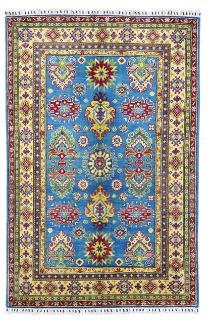 Hand-Knotted Afghani Kazak Wool Rug – 3’11″  x  6’0″ - Nuvé