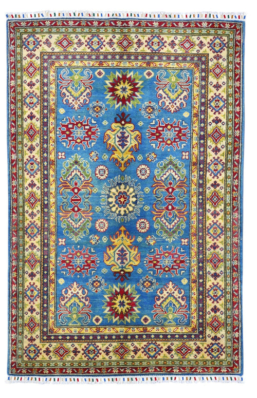 Hand-Knotted Afghani Kazak Wool Rug – 3’11″  x  6’0″ - Nuvé