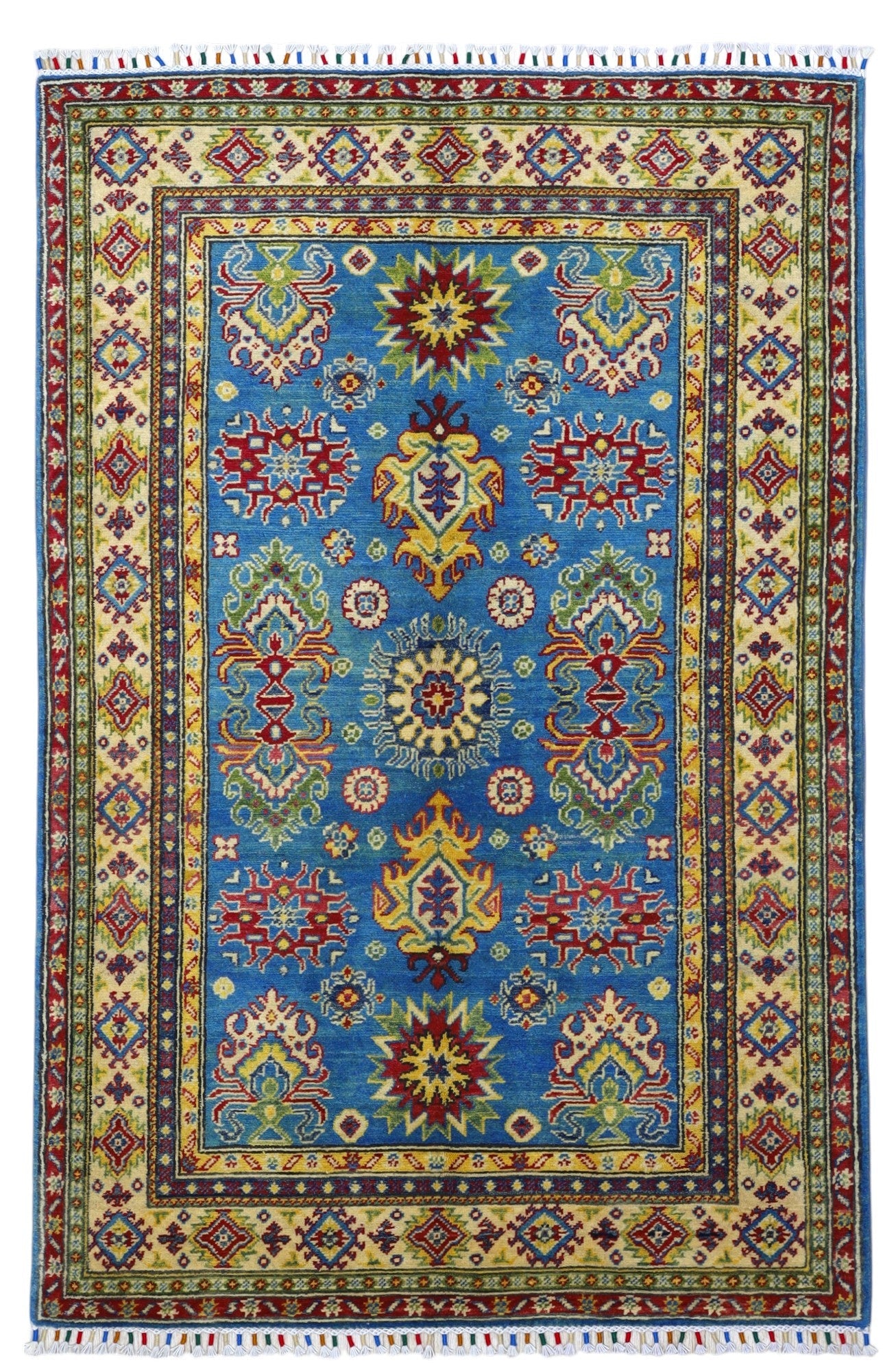 Hand-Knotted Afghani Kazak Wool Rug – 3’11″  x  6’0″ - Nuvé