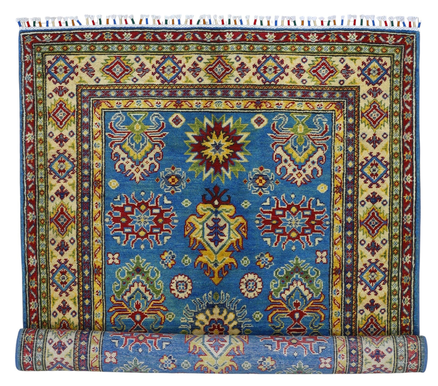 Hand-Knotted Afghani Kazak Wool Rug – 3’11″  x  6’0″ - Nuvé