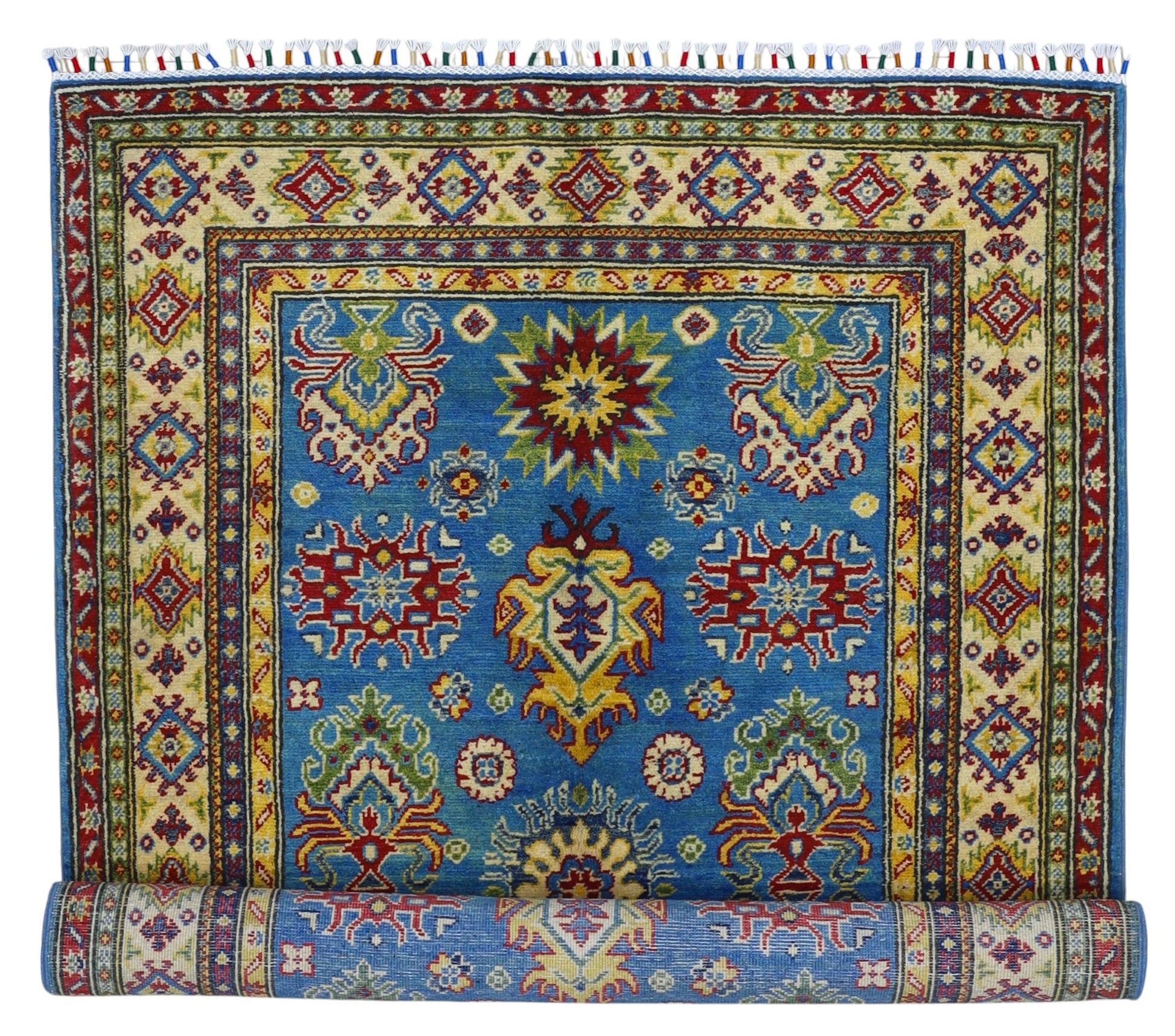 Hand-Knotted Afghani Kazak Wool Rug – 3’11″  x  6’0″ - Nuvé