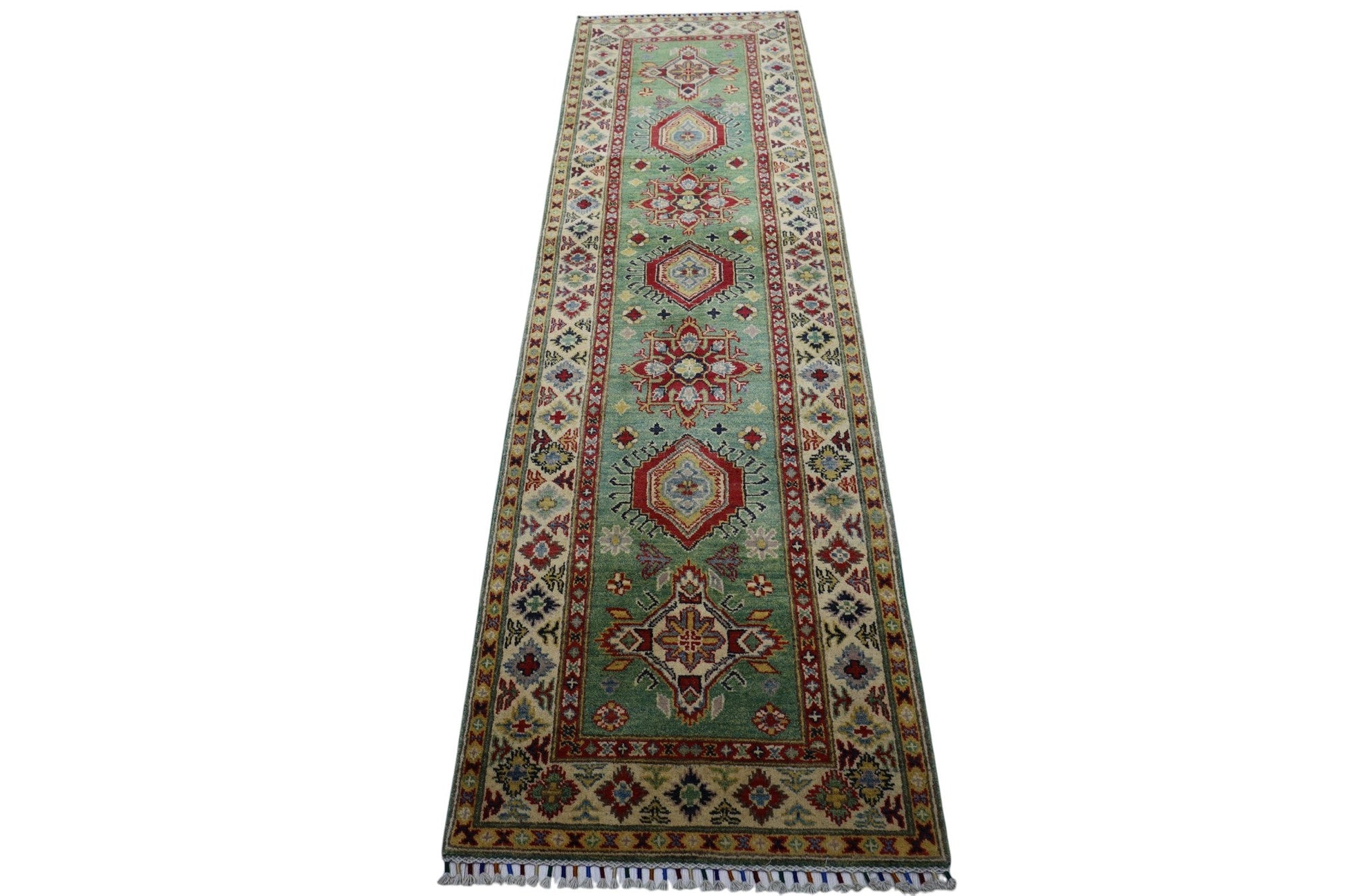 Hand-Knotted Afghani Kazak Wool Rug – 2’9″  x  9’2″ - Nuvé