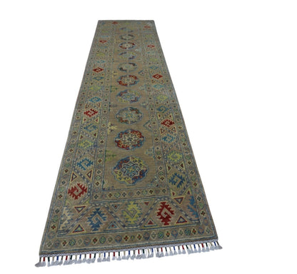 Hand-Knotted Afghani Kazak Wool Rug – 2’7″  x  10’0″ - Nuvé