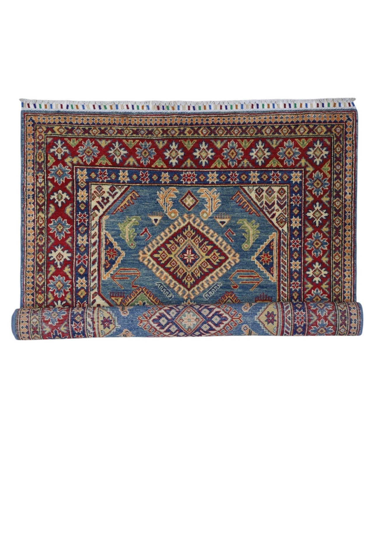 Hand-Knotted Afghani Kazak Wool Rug – 4’0″  x  6’1″ - Nuvé