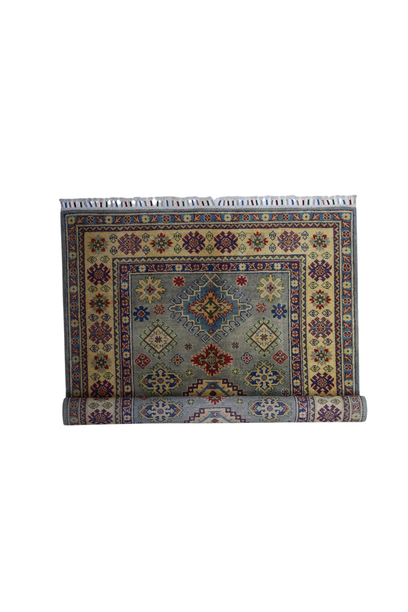 Hand-Knotted Afghani Kazak Wool Rug – 3’11″  x  5’6″ - Nuvé