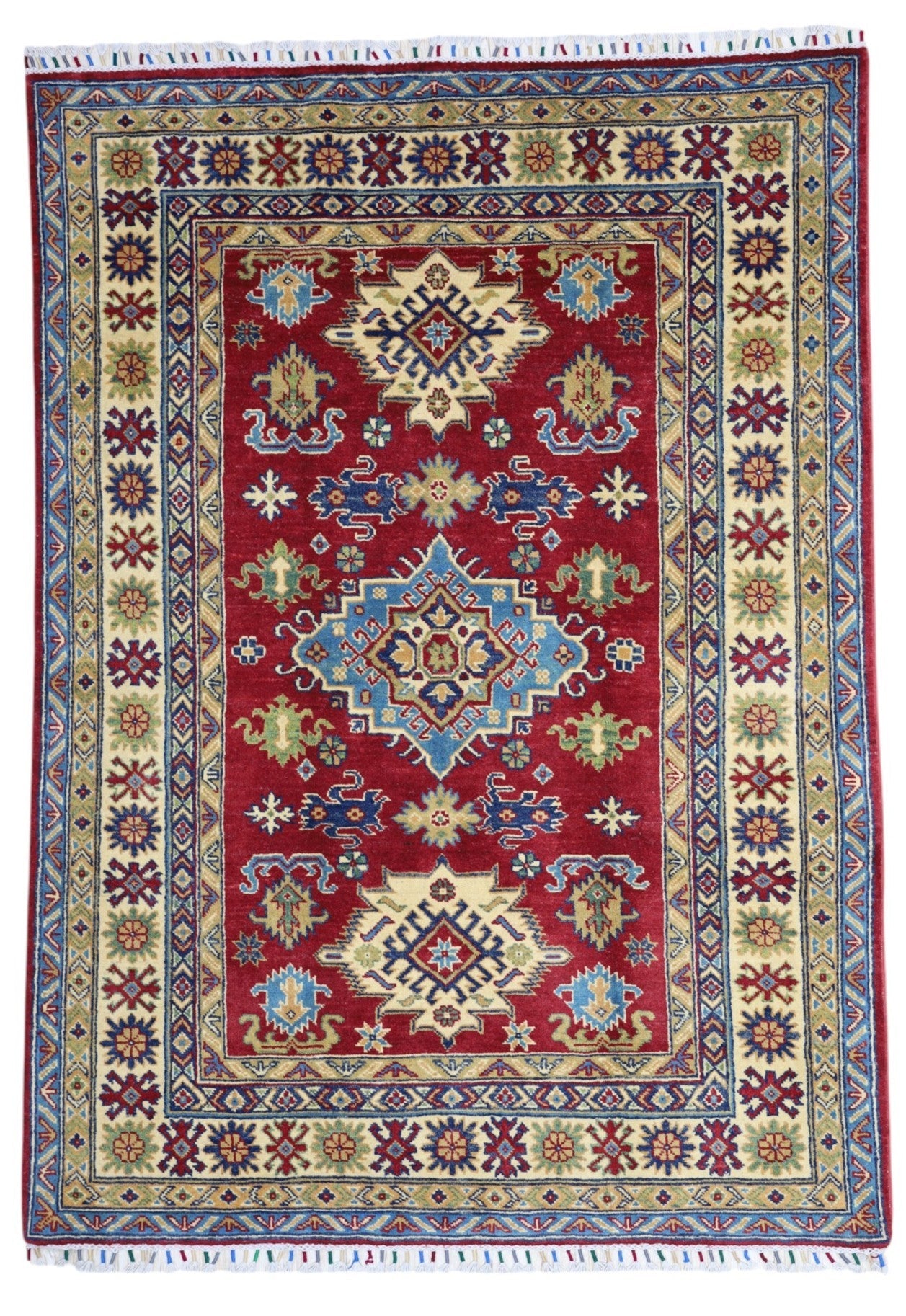 Hand-Knotted Afghani Kazak Wool Rug – 4’9″  x  6’8″ - Nuvé