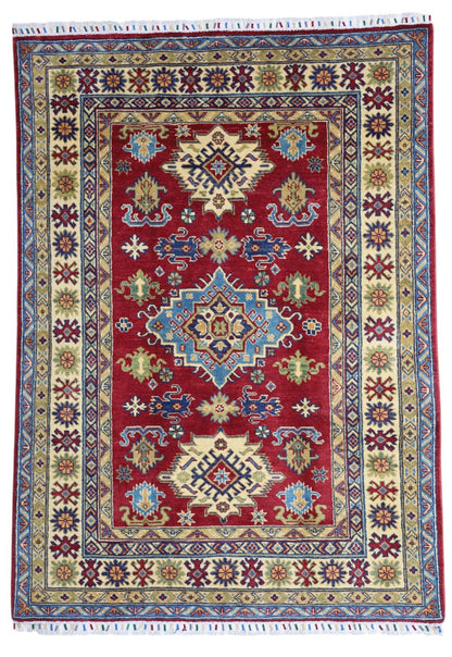 Hand-Knotted Afghani Kazak Wool Rug – 4’9″  x  6’8″ - Nuvé