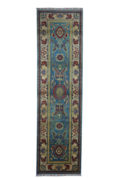 Hand-Knotted Afghani Kazak Wool Rug – 2’8″  x  9’9″ - Nuvé