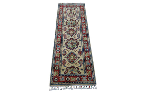 Hand-Knotted Afghani Kazak Wool Rug – 2’0″  x  6’2″ - Nuvé