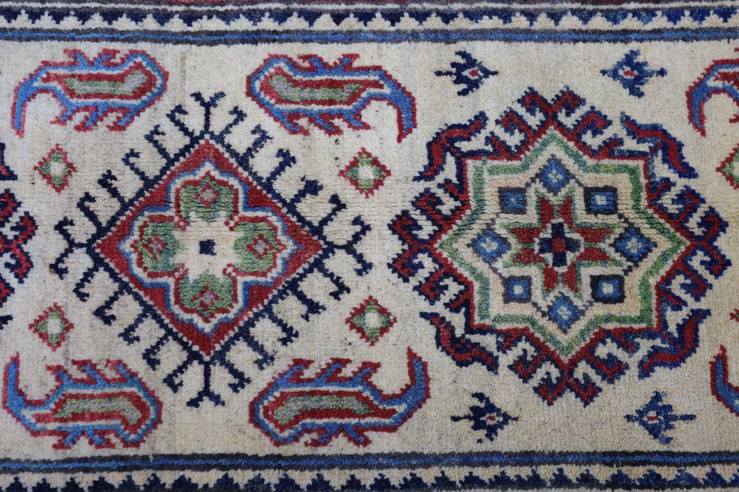 Hand-Knotted Afghani Kazak Wool Rug – 2’0″  x  6’2″ - Nuvé