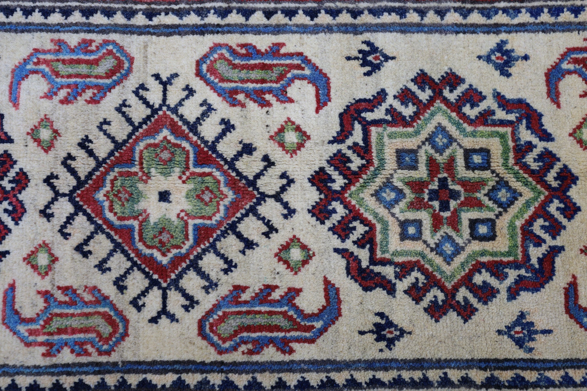 Hand-Knotted Afghani Kazak Wool Rug – 2’0″  x  6’2″ - Nuvé