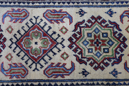 Hand-Knotted Afghani Kazak Wool Rug – 2’0″  x  6’2″ - Nuvé