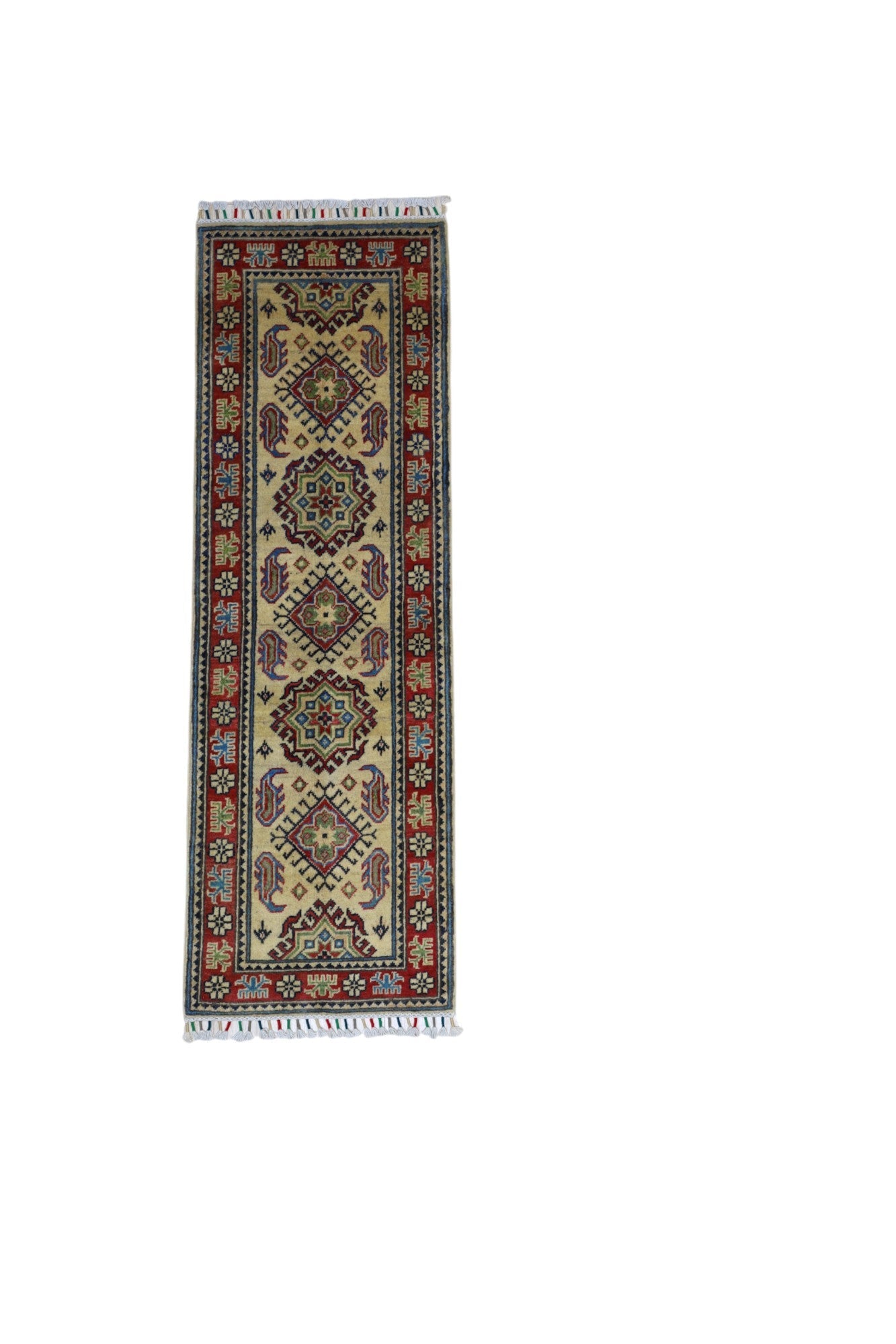 Hand-Knotted Afghani Kazak Wool Rug – 2’0″  x  6’2″ - Nuvé