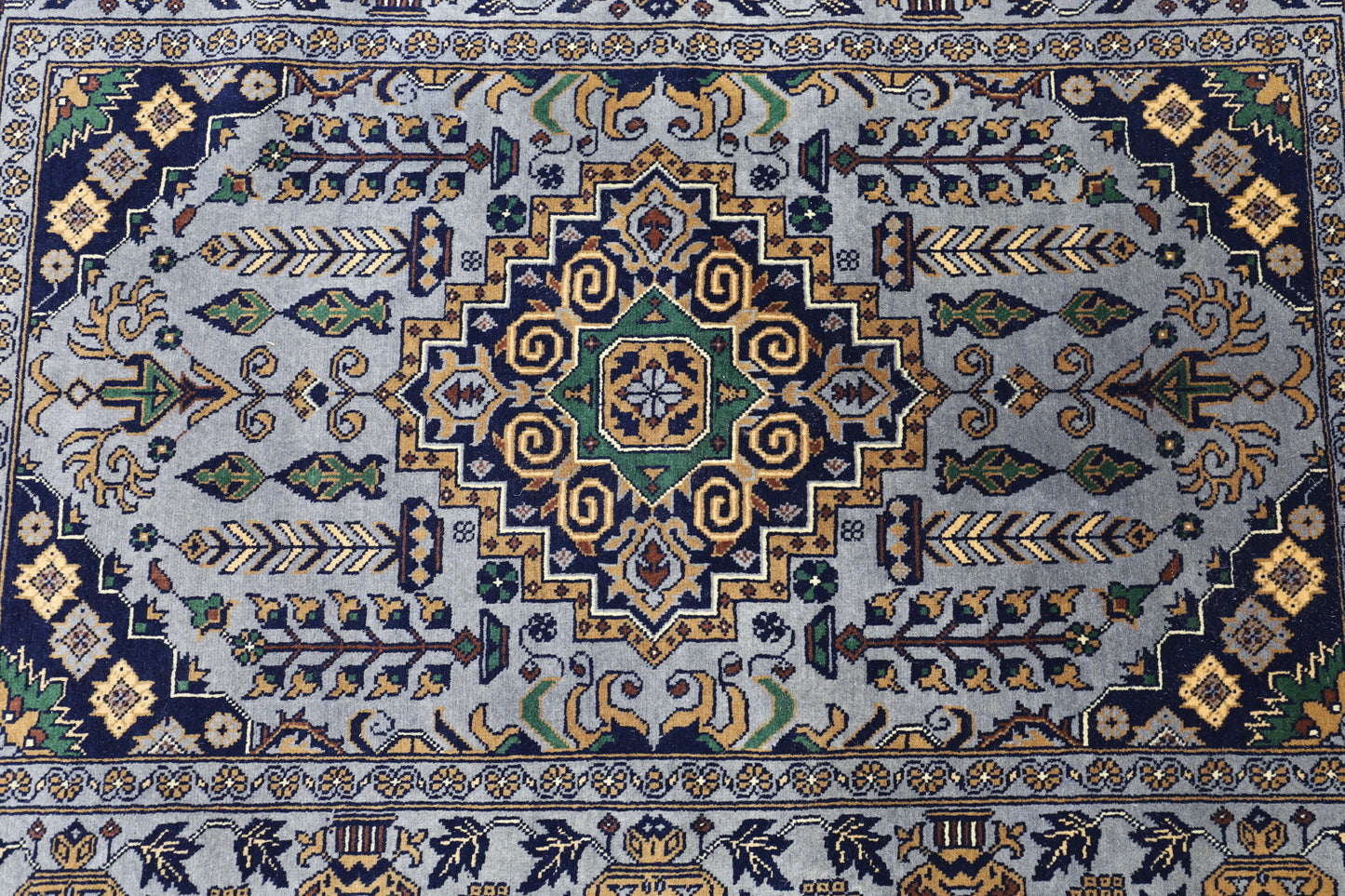 Hand-Knotted Afghani Zerkhaki Wool Rug – 3’4″  x  4’11″ - Nuvé
