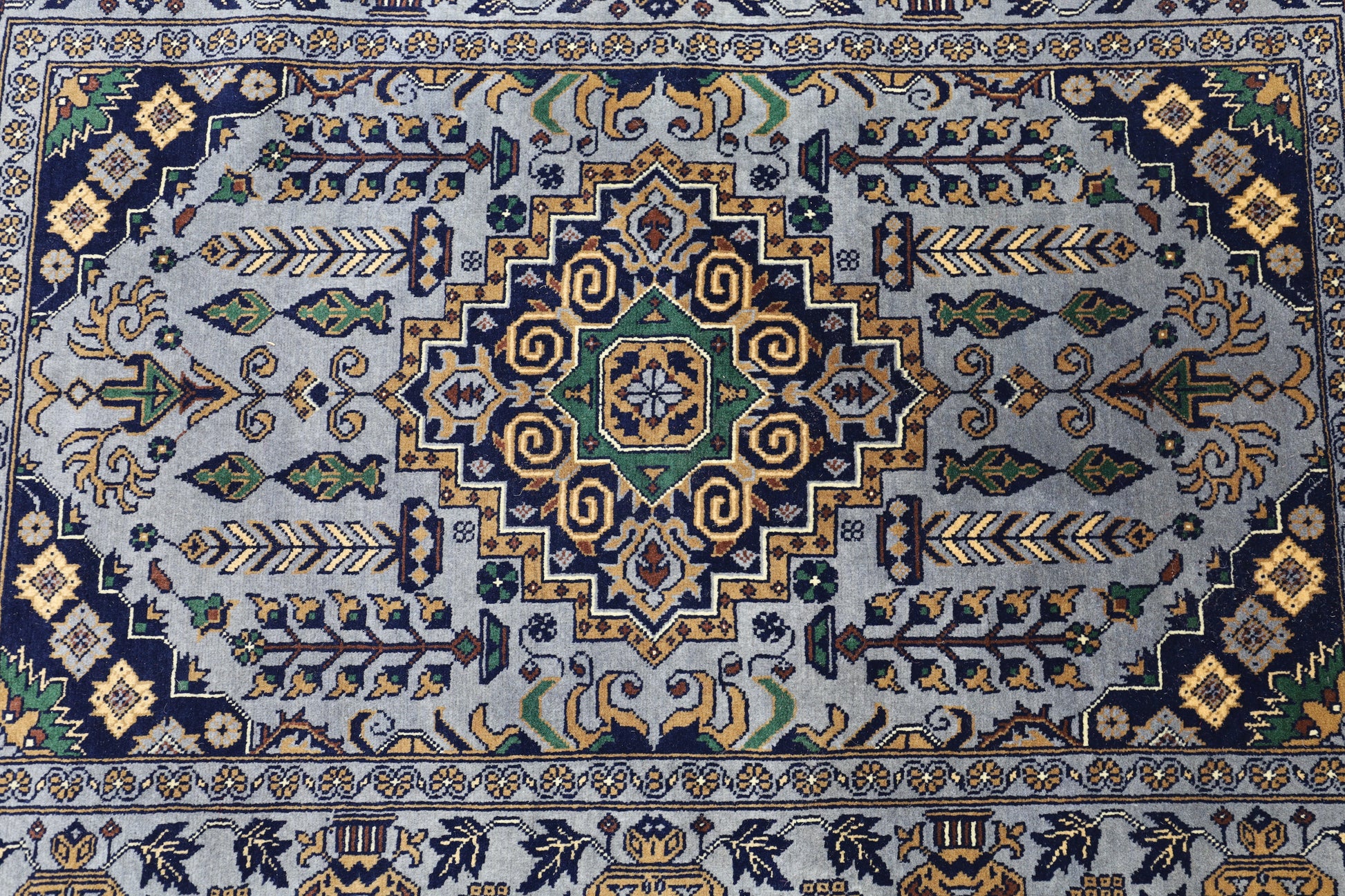 Hand-Knotted Afghani Zerkhaki Wool Rug – 3’4″  x  4’11″ - Nuvé