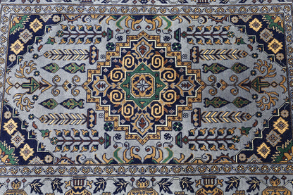 Hand-Knotted Afghani Zerkhaki Wool Rug – 3’4″  x  4’11″ - Nuvé
