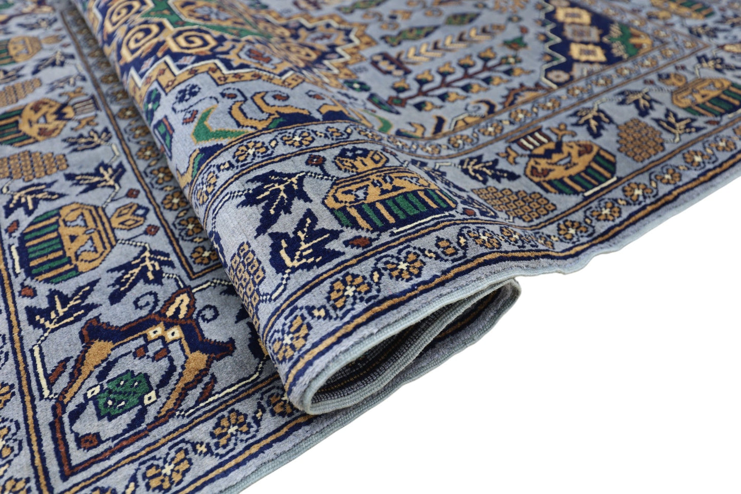 Hand-Knotted Afghani Zerkhaki Wool Rug – 3’4″  x  4’11″ - Nuvé