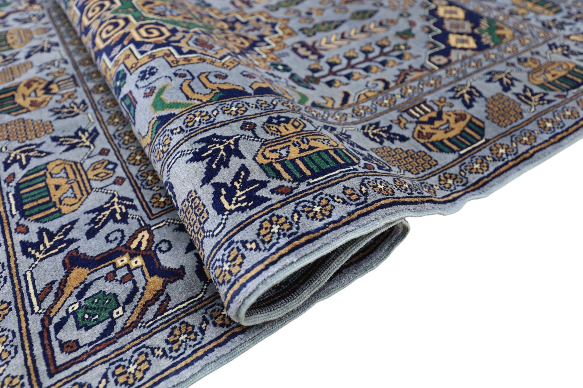 Hand-Knotted Afghani Zerkhaki Wool Rug – 3’4″  x  4’11″ - Nuvé