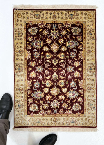 Wool w. silk Kumkapi red/gld 2x3 - Nuvé