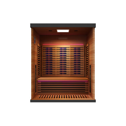 Peak Saunas Matterhorn Luxury 3-Person Full Spectrum Infrared Sauna with Two XL Medical-Grade Red Light Therapy Panels & Smart WiFi App Control - Nuvé