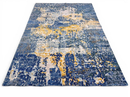 Contemporary Abstract (6x9) blue/gold