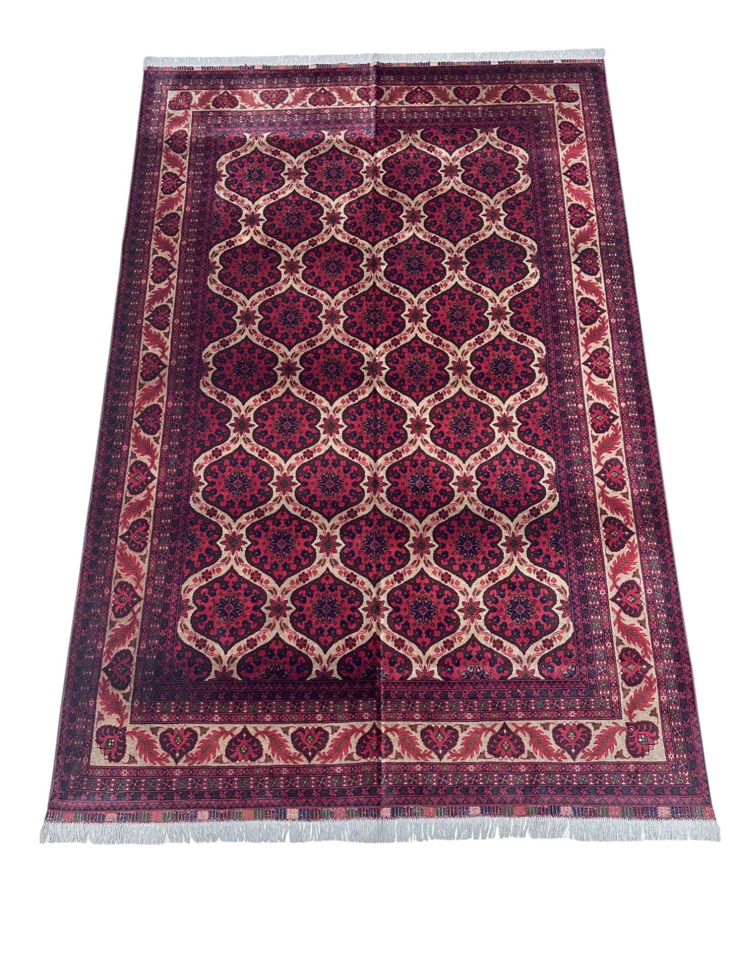 Hand-Knotted Afghani Heart Shape Wool Rug – 6’6″  x  9’5″ - Nuvé