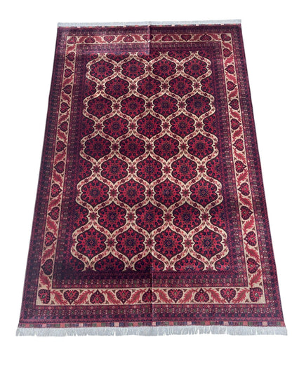 Hand-Knotted Afghani Heart Shape Wool Rug – 6’6″  x  9’5″ - Nuvé