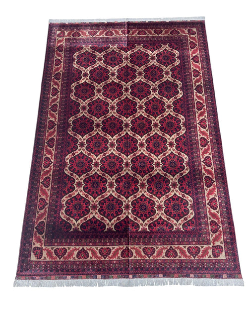 Hand-Knotted Afghani Heart Shape Wool Rug – 6’6″  x  9’5″ - Nuvé
