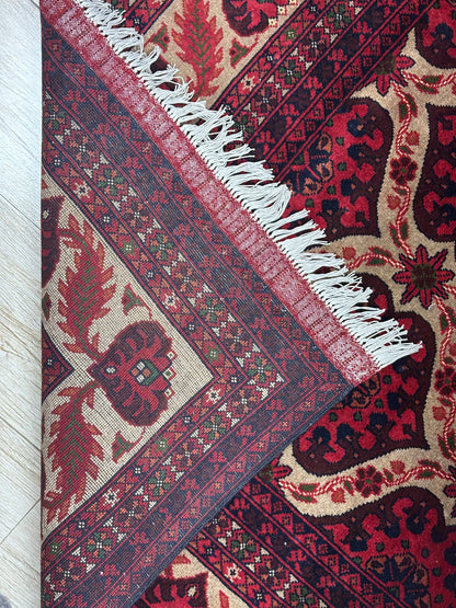 Hand-Knotted Afghani Heart Shape Wool Rug – 6’6″  x  9’5″ - Nuvé