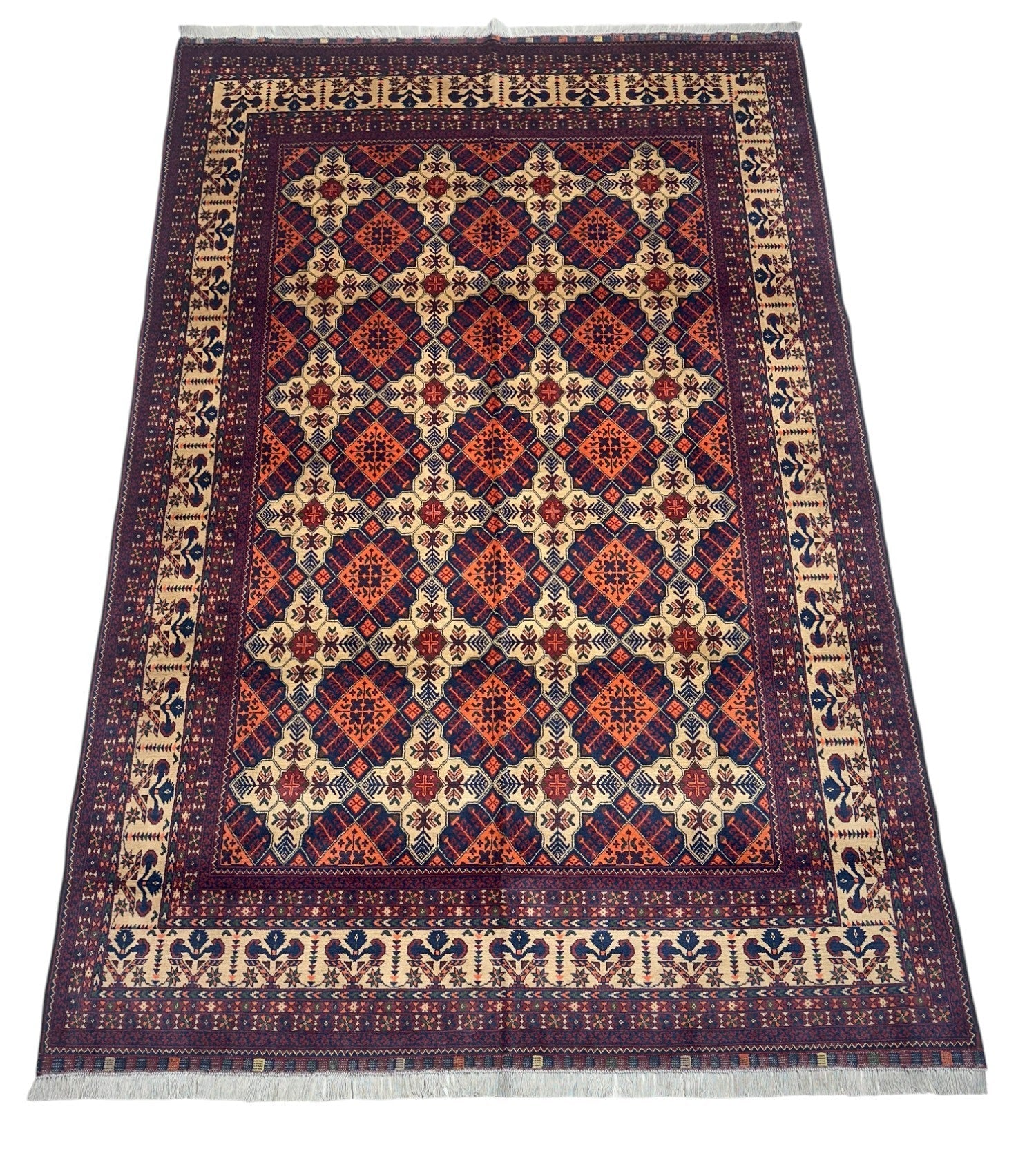 Hand-Knotted Afghani Yusufi Wool Rug – 6’7″  x  10’0″ - Nuvé