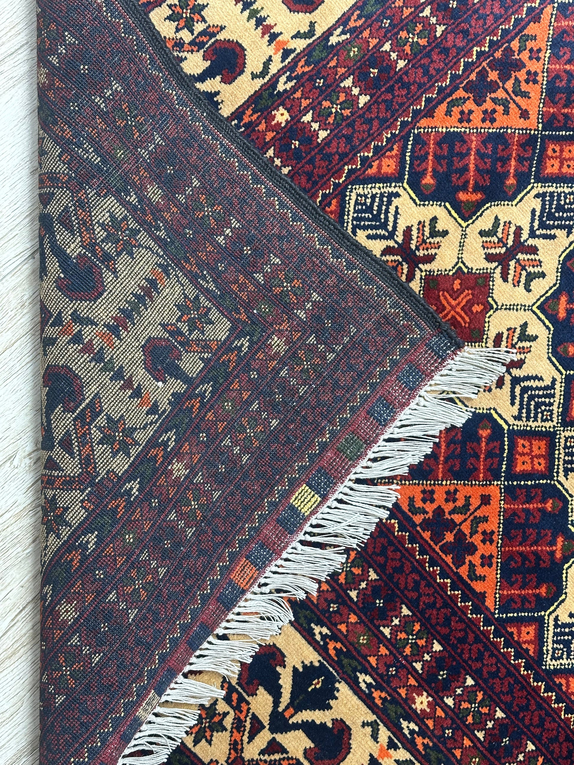 Hand-Knotted Afghani Yusufi Wool Rug – 6’7″  x  10’0″ - Nuvé