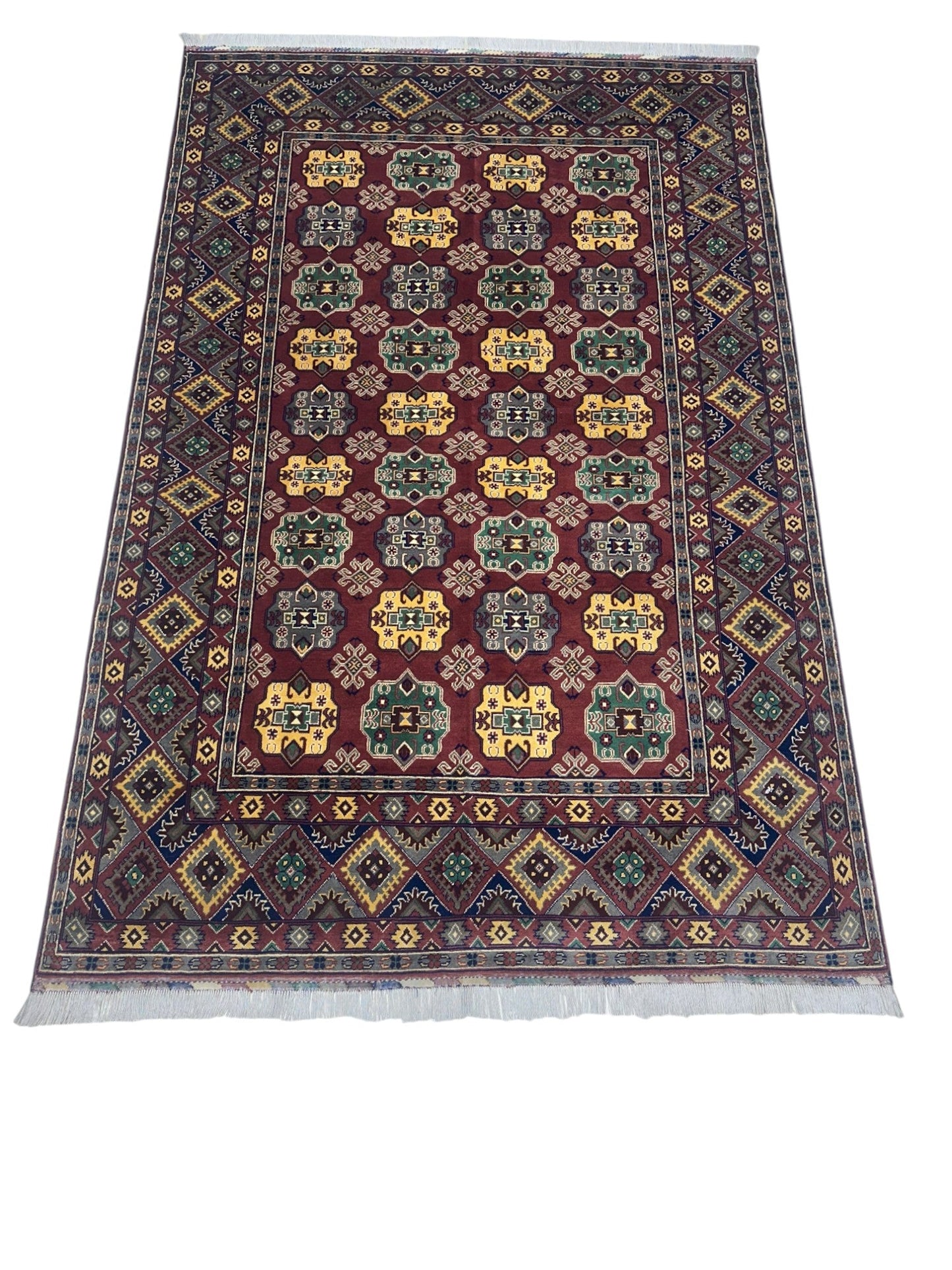 Hand-Knotted Afghani Turkmenistani Wool Rug – 6’5″  x  9’9″ - Nuvé