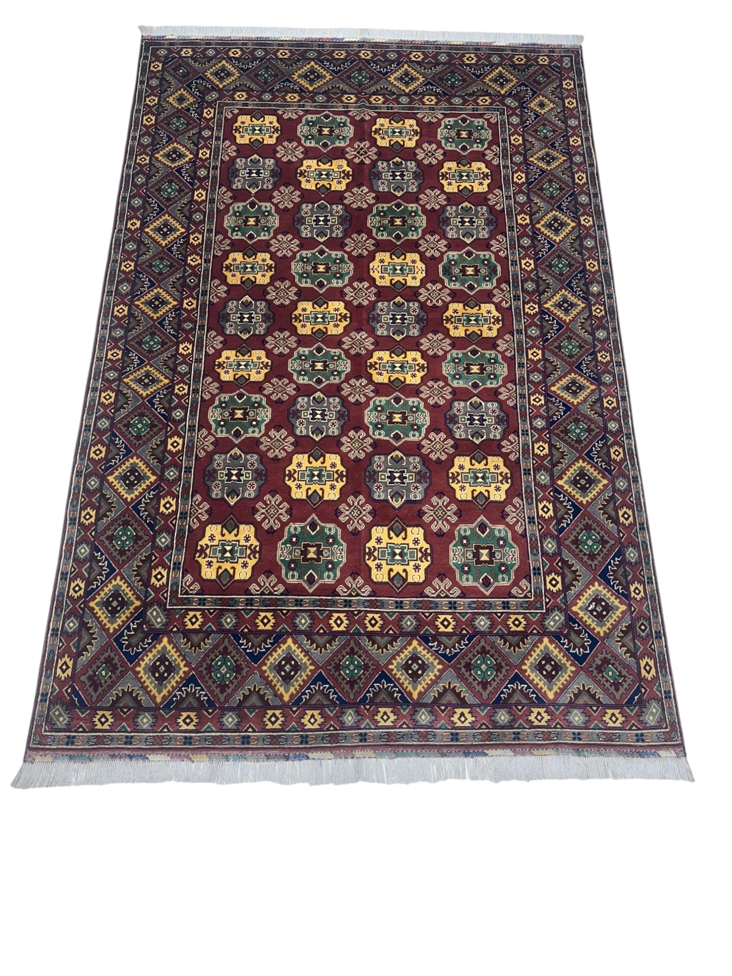 Hand-Knotted Afghani Turkmenistani Wool Rug – 6’5″  x  9’9″ - Nuvé