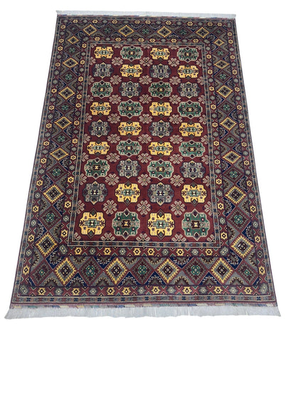 Hand-Knotted Afghani Turkmenistani Wool Rug – 6’5″  x  9’9″ - Nuvé