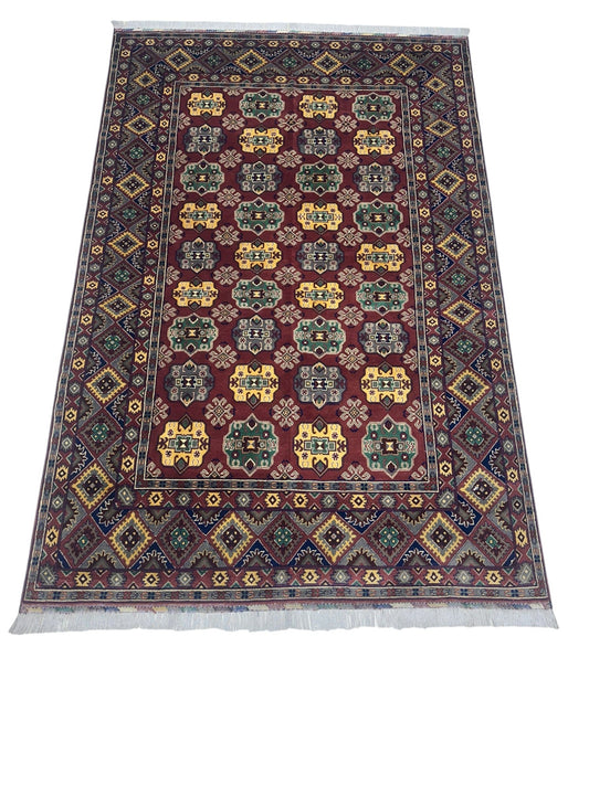 Hand-Knotted Afghani Turkmenistani Wool Rug – 6’5″  x  9’9″ - Nuvé