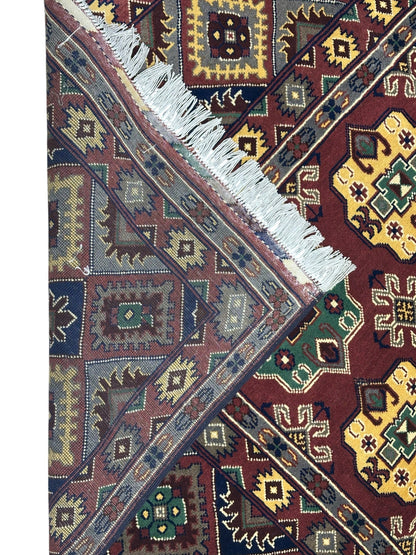 Hand-Knotted Afghani Turkmenistani Wool Rug – 6’5″  x  9’9″ - Nuvé