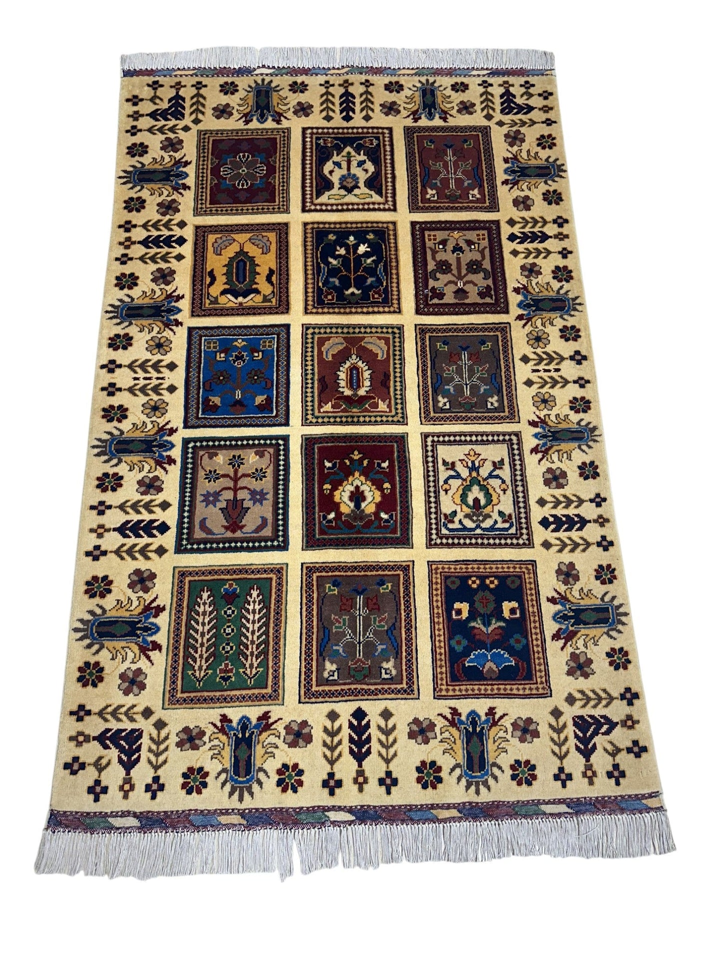 Hand-Knotted Afghani Bakhteiari Wool Rug – 3’5″  x  5’1″ - Nuvé