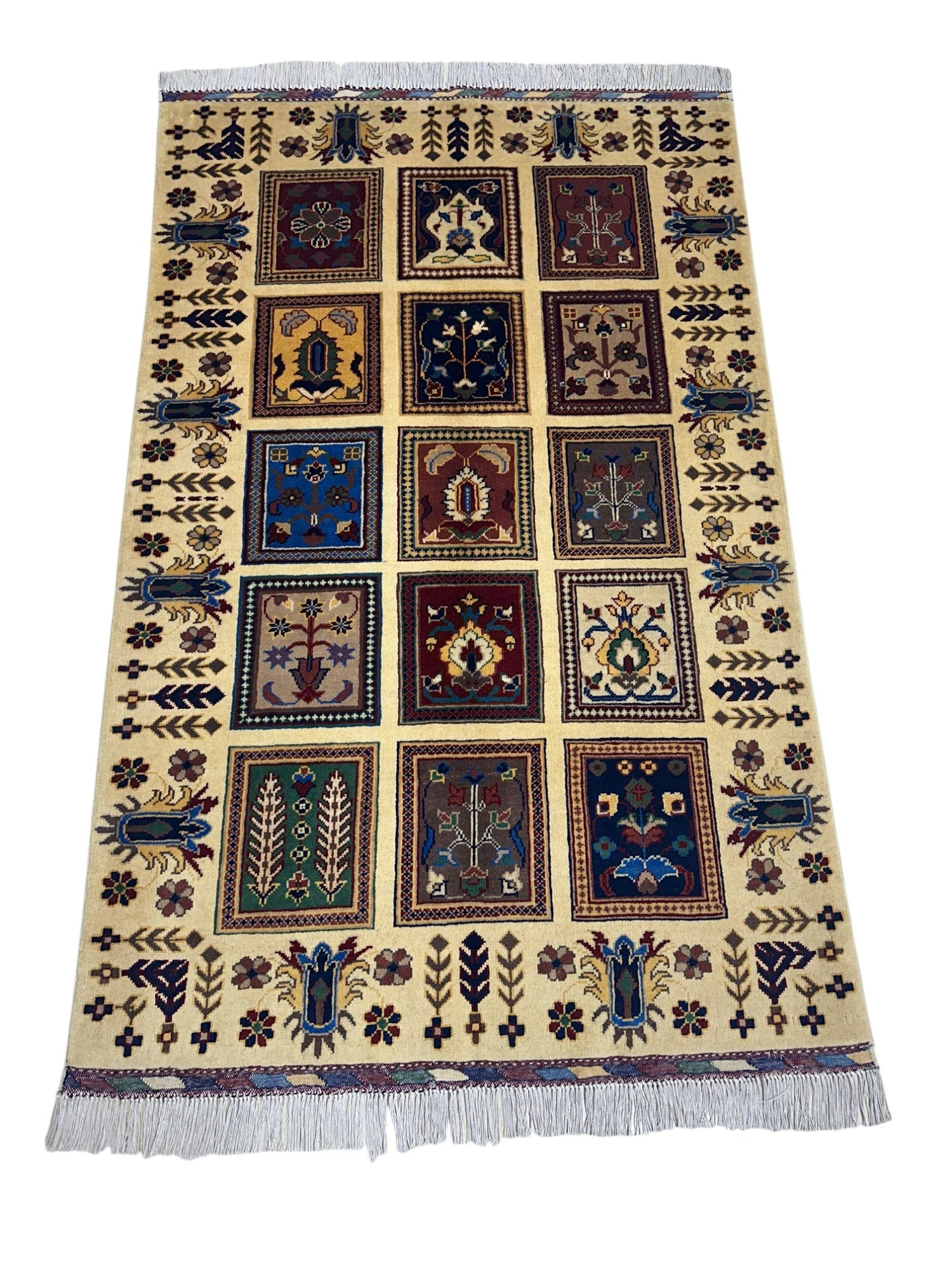 Hand-Knotted Afghani Bakhteiari Wool Rug – 3’5″  x  5’1″ - Nuvé