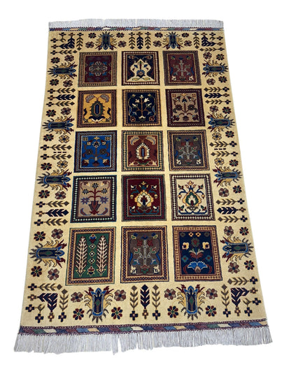 Hand-Knotted Afghani Bakhteiari Wool Rug – 3’5″  x  5’1″ - Nuvé