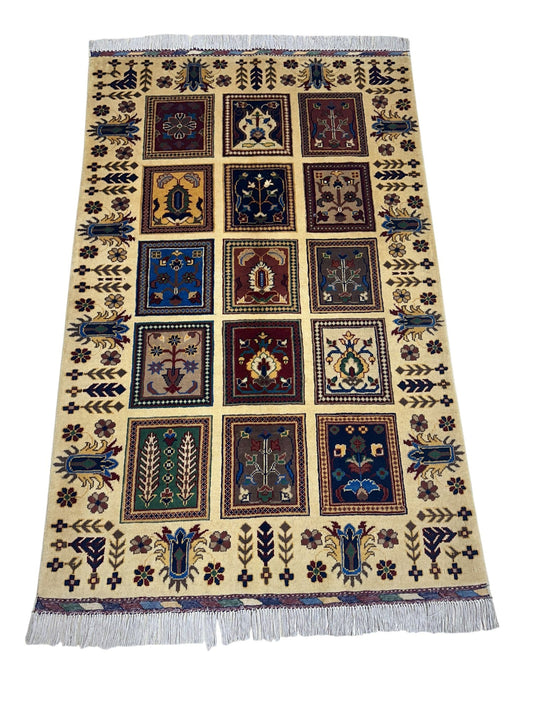 Hand-Knotted Afghani Bakhteiari Wool Rug – 3’5″  x  5’1″ - Nuvé