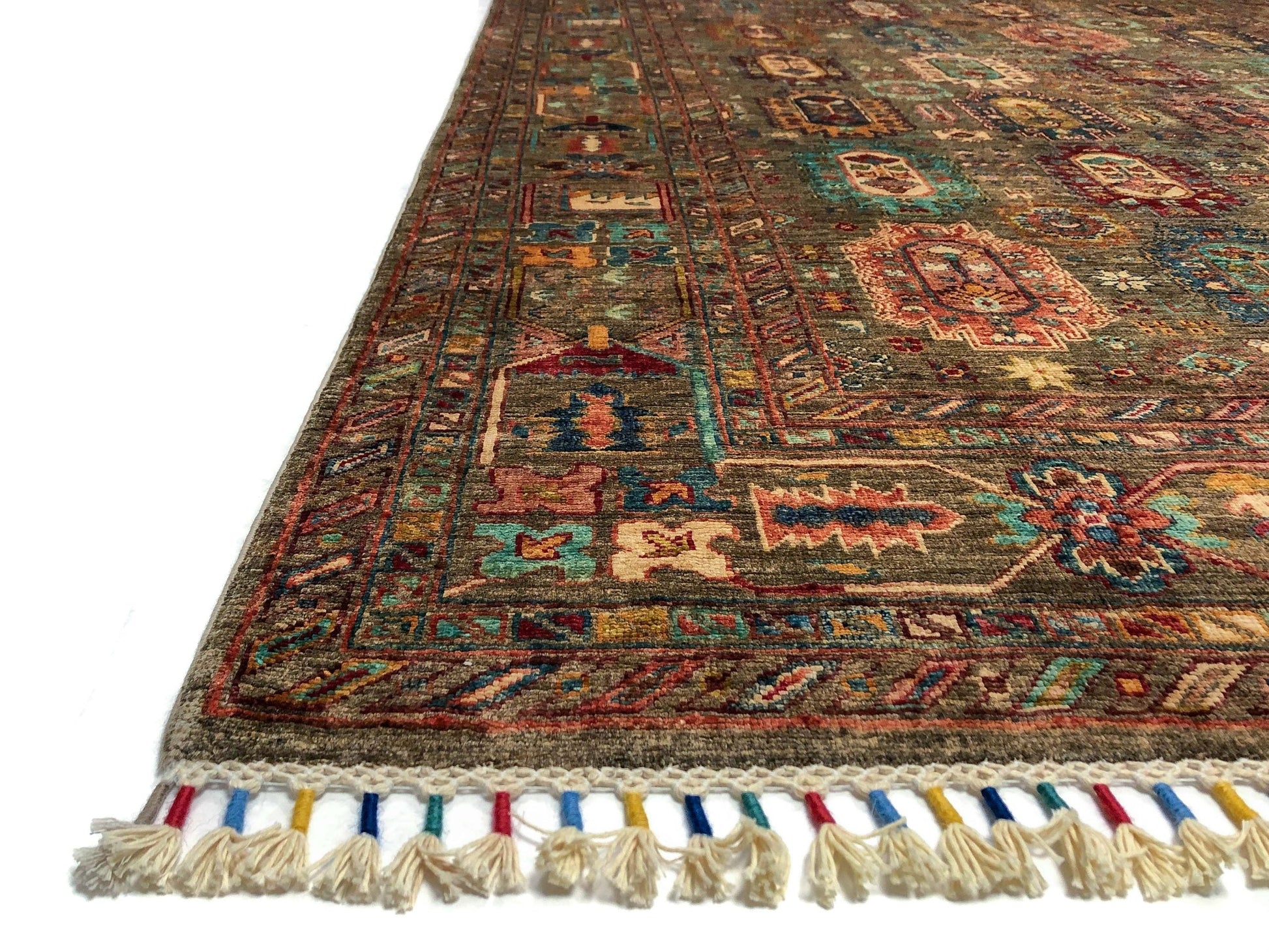 Khorjin (5'06"x7'08") camel/jewel tones - Nuvé