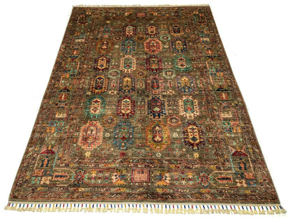 Khorjin (5'06"x7'08") camel/jewel tones - Nuvé