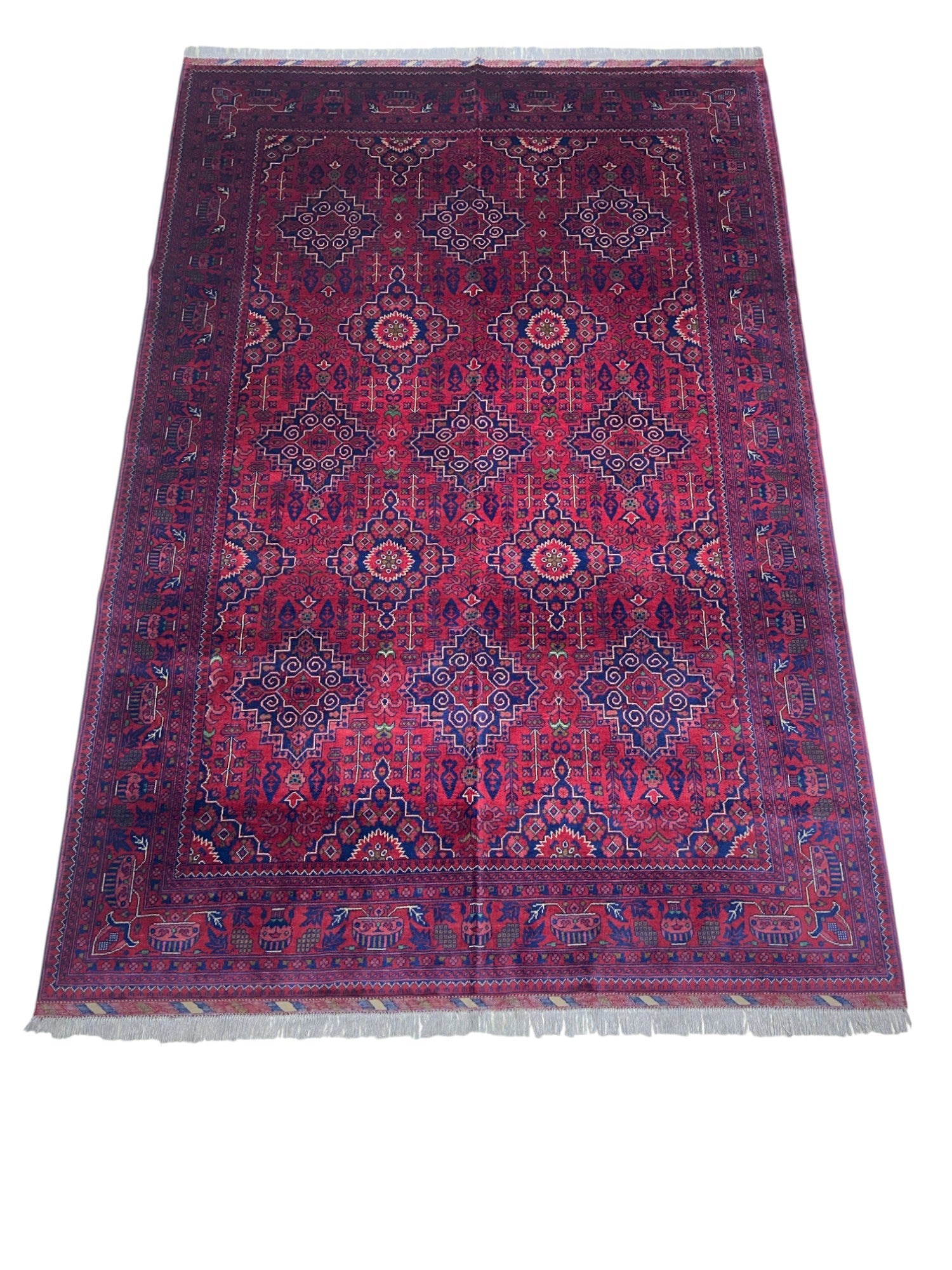 Hand-Knotted Afghani Zerkhaki Wool Rug – 6’7″  x  9’8″ - Nuvé